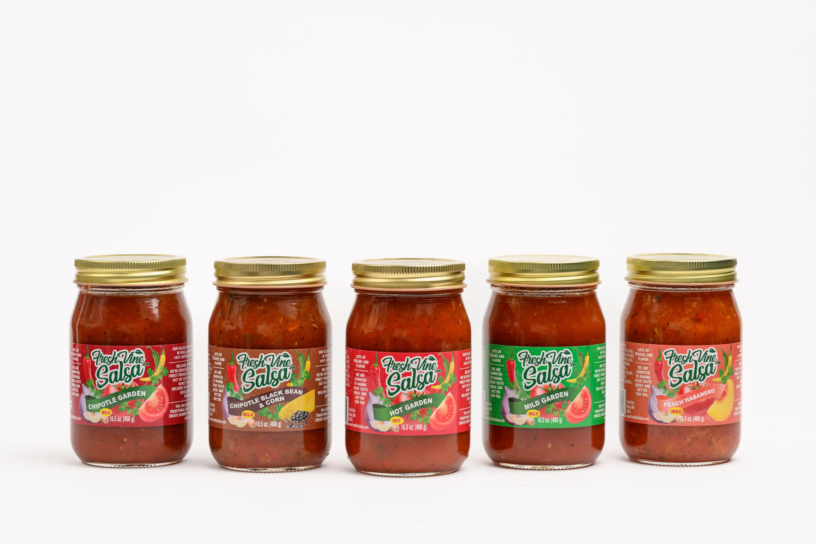 A row of jars with different sauces in them.