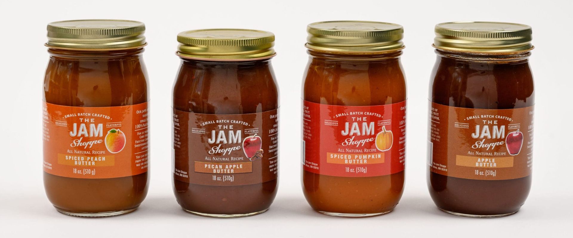 Two jars of jam are shown side by side.